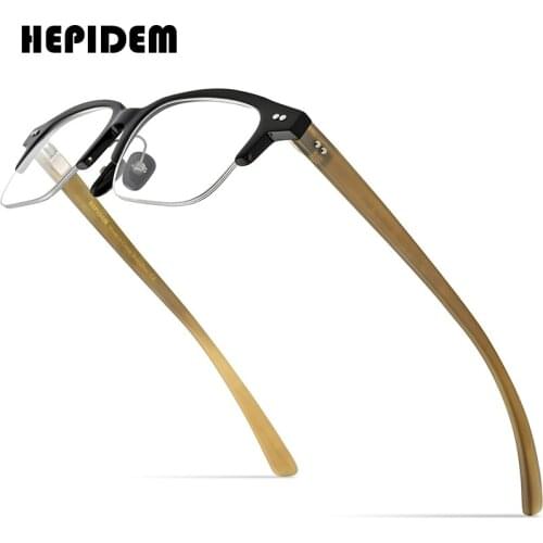 HEPIDEM Buffs Glasses Women 2021 New High Quality Square Mens Sunglasses Luxury Eyewear Buffalo Horn Eyeglasses H0031