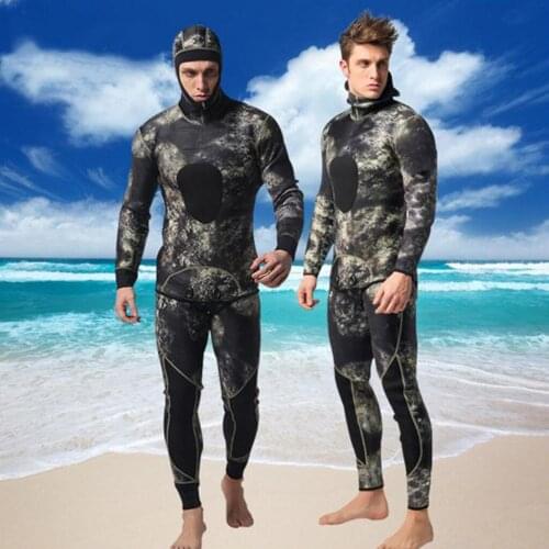 Men Two Piece Wetsuit Surf Scuba Diving Spearfishing Swimming