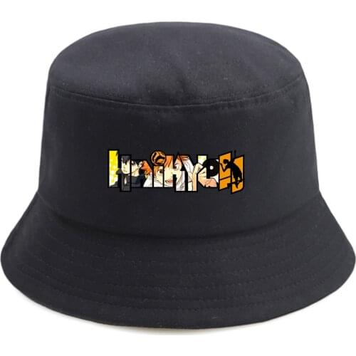 Haikyuu Anime Panama for Men Woman Summer Spring Casual New Bucket Hat One Size Foldable Unisex Hip Hop Cap Fashion Black Panama