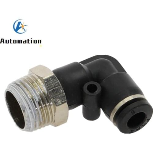 PL Elbow Pneumatic Fitting 1/4 3/8 1/2 1/8 BSP Male Thread Air Quick Connector L Shape Push In Hose OD 6mm 8mm 10mm 12mm