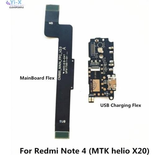 USb Charging Board Charge microphone MainBoard Motherboard Flex Cable For Xiaomi RedMi Note 4 4X MTK 2017