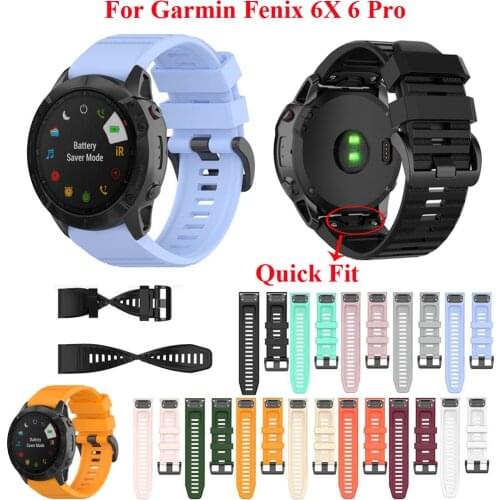 JKER 22 26MM Quick Fit Watchband For Fenix 6X Pro Watch Silicone Quick Release Easyfit Wrist Band Strap For Fenix 6 Pro Watch