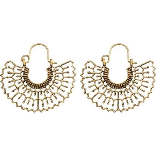 20 Pairs Bohemian Retro Style Alloy Hoop Earrings Arched Shape Antique Golden Earrings for Women DIY Jewelry Accessories