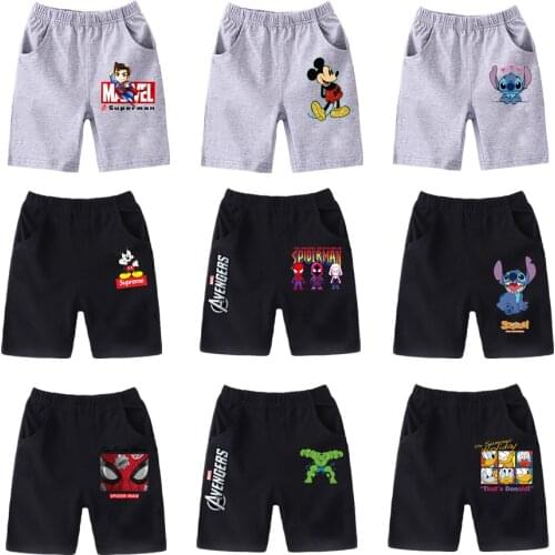 Disney plus Marvel Children Shorts Cotton for Boys Girls Brand The Avengers Shorts Toddler Panties Kids Beach Short Sports Pants
