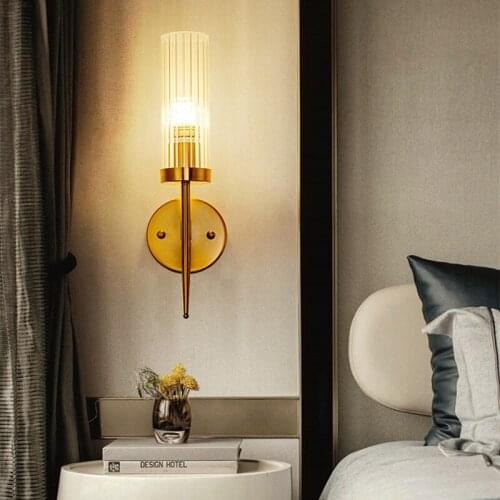 Modern Loft Dining Room Crystal Wall Lamp Retro Golden Noble Hotel Hall Villa Wall Sconce Led Study Bedside Light Free Shipping