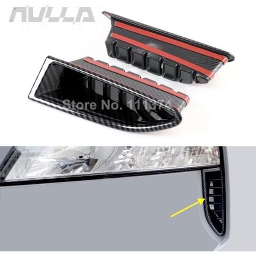 For Nissan X-Trail X Trail 2021 2022 ABS Carbon Look Car Exterior Head Light Side Outlet Decoration Frame Cover Trim Accessories