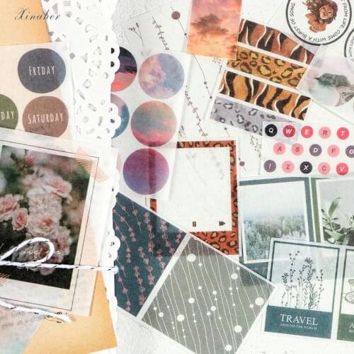 XINAHER 40 Pcs/bag vintage mountain plant Color Card paper sticker package DIY diary decoration sticker album scrapbooking