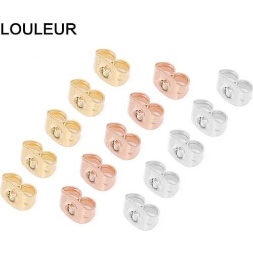 50pcs/lot Stainless Steel Earring Settings Base Earring Back Plug Ear Stud Back Ear Stopper for DIY Jewelry Finding Wholesale