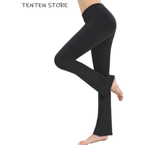 Flared Pants Women High Waist Push Up Bell Bottoms Tummy Control Workout Exercise Gym Pants 4 Way Stretch Dance Trousers 3 Color