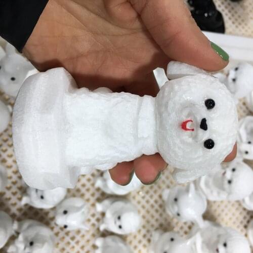 1pcs Natural Crystal Carving White Marble toy poodle Animal Carving Statue Natural Quartz Mineral Gemstone