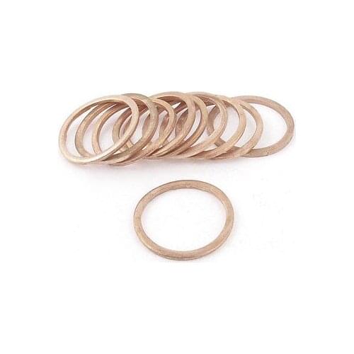 10Pcs 20mm Inner Dia 1.5mm Thickness Copper Flat Washer Seal Fitting Fasteners