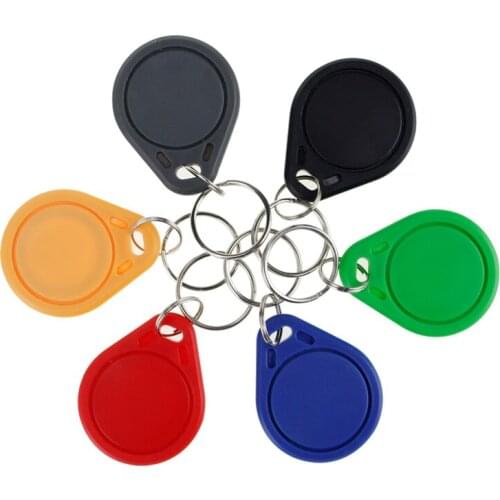 10pcs RFID ABS smart tags multicolou keyfobs 13.56 MHz IC keychains NFC tags ISO14443A MF Classic® 1k access control keycard