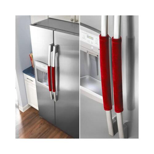 2Pcs Refrigerator Door Handle Cover Kitchen Appliance Decor Handles Antiskid Protector Gloves Fridge Oven Keep Fingerprints
