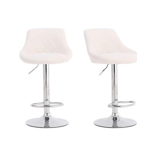 2 Pcs Stylish Bar Chair Modern Stool Lifting Rotating High Pedal