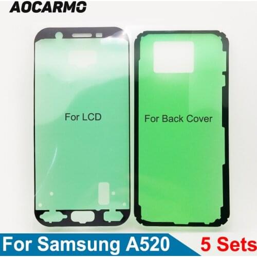 5Sets/Lot For Samsung Galaxy A520 A520F A5(2017) Front LCD Display Screen Adhesive Back Door Battery Cover Sticker Glue Tape