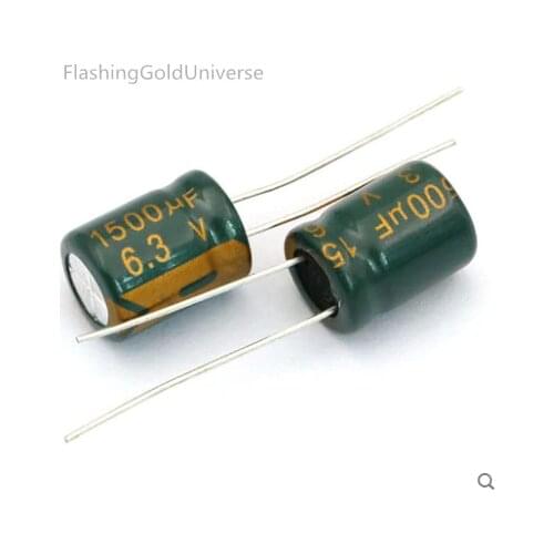 Free shipping 6.3V 1500UF 1500UF 6.3V Electrolytic capacitor Size: 10*13 best quality New origina