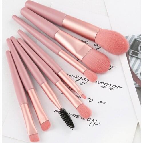 8 Mini Makeup Brushes Tool Set Easy To Carry Professional Natural EyeShadow Blending Eyeliner Eyelash Eyebrow Make Up Brush