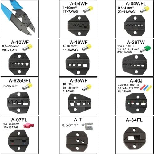 A04WFL A04WF A10WF A16WF A625GFL A40J A26TW A07FL die Sets for HS CRIMPING PILER AM-10 EM-6B1 machine die sets modules jaws