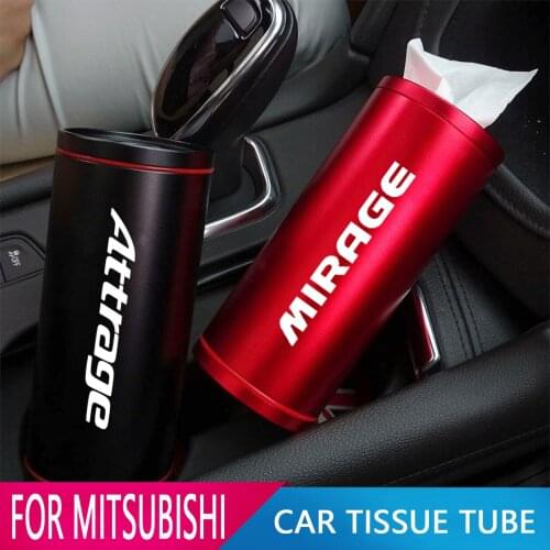 Auto Tissue Boxes Car Cup Holder Cylinder Tissue Box For Mitsubishi TRITON RVR PAJERO RALLIART OUTLANDER LANCER EX ATTRAGE ASX