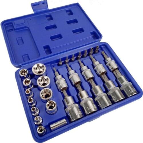 Free shipping 30pcs/set Automobile repair tool star socket sleeve head screwdriver household tool set chromium vanadium steel