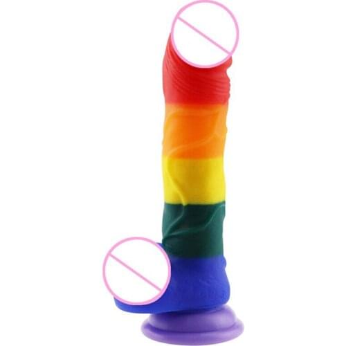 Big Rubber Rainbow Dildos For Anal Vibrator Strapless Strapon On For Women Men Fake Penis Dick Sex Toys Female Sex Shop lesbian