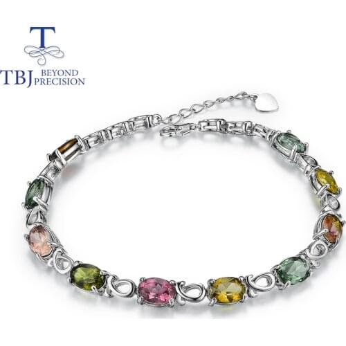 Tourmaline bracelet Natural gemstone oval 5*7mm in 925 sterling silver fine jewelry for girls daily wear new style 2020TBJ