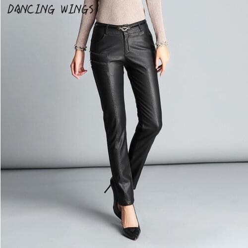 Женские кожаные брюки DANCING WINGS China At AliExpress
