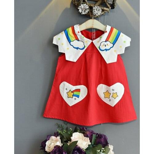 Kids clothes toddler girl dresses Girls dress sleeveless V-neck cute cloud dress summer girls clothes kids dresses for girls