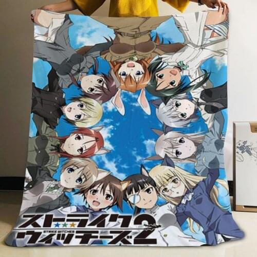 Musife Custom Japanese anime Brave Witches Flannel Blanket Design Your own Blanket Flannel Blankets for Sofa DIY Dropshipping