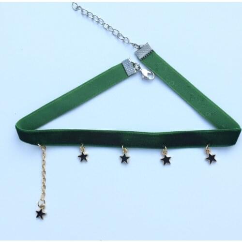 Harajuku Retro Velvet Choker Bohemian Small Stars Clavicle Chain Statement Necklace Women Collier Ras Du Cou Collier Femme
