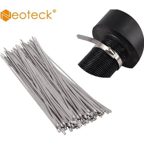 Neoteck 100pcs 304 Stainless Steel Metal Locking Cable Ties 150mm 300mm 400mm Multi-Purpose Marine Grade Locking Cable Ties