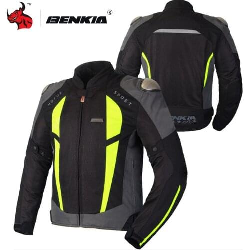 BENKIA Motorcycle Racing Jackets Mens Motocross Jacket Protective Riding Jersey Chaqueta Moto Jacket For Spring Summer Autumn