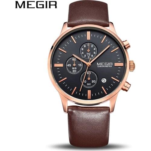 MEGIR Original Watch Men Top Brand Luxury Men Watch Leather Clock Men Watches Relogio Masculino Horloges Mannen Erkek Saat