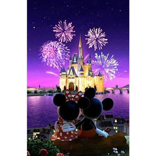 Disney Mickey 5D Diamond Painting Kit Square Mickey Mouse And Minnie Mouse Diamond Art Diamond Cartoon Mosaic Home Decor Gifft