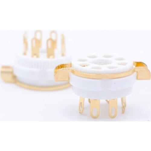 10Pcs new 8pin tube GZC8-Y-1 sockets ceramic base 6P3P, 6P6P, 6N8P, 6N9P, 5Z3P, 5Z2P, 6J8P, etc