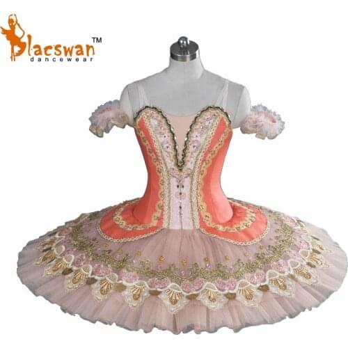 2017 New Professional Ballet Tutu Costume BT811 YAGP Competition Tutus for Girls Orange Classical Ballet Tutu Stage Costume