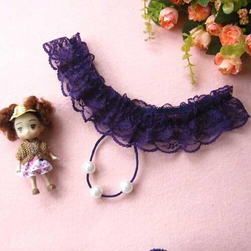 Sexy Panties Lady Women Thongs G-string Brief Lace Pearl G Touch Womens Lingerie Hollow Out Wave Underwear