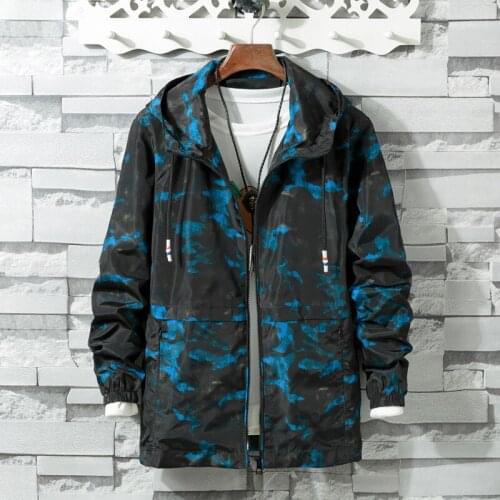 Spring Autumn Mens floral Camouflage Hoodie Jacket Men Waterproof Clothes Mens Windbreaker Coat Men Outwear plus size XS-8XL