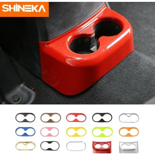 SHINEKA Car Interior Rear Seat Water Cup Holder Cover Decoration Stickers Accessories For Jeep Wrangler JK 2011-2017 Car Styling