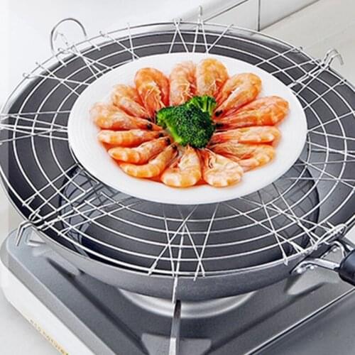 Stainless Steel Oil Drain Rack Food Strainers Cooling Racks Folding Semicircle Steam Filter Stand Kitchen Gadgets