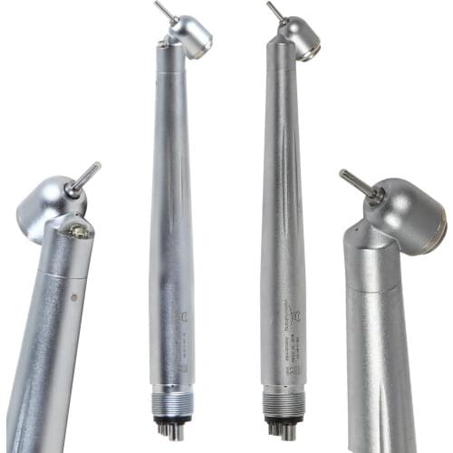 Dental LED/No Led Fiber Optic 45 Degree Surgical E-generator Turbine Single Water Spray High Speed Handpiece 4-Hole