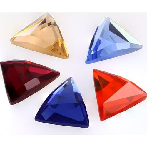 Glue On Triangle Shape 16mm Rhinestones Flat Back Crystals Glass Stone Strass Glitters Accessories For Nail Art Clothes DIY