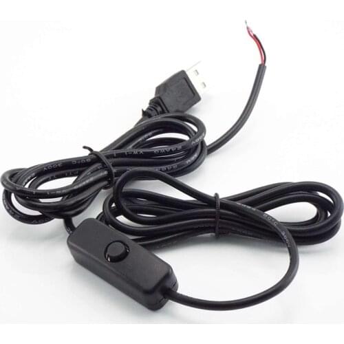 LED Strip USB Connector Cable Switch 2m Electrical Cables Copper Wire 5V 12V USB Power Extension Cable For LED Lighting