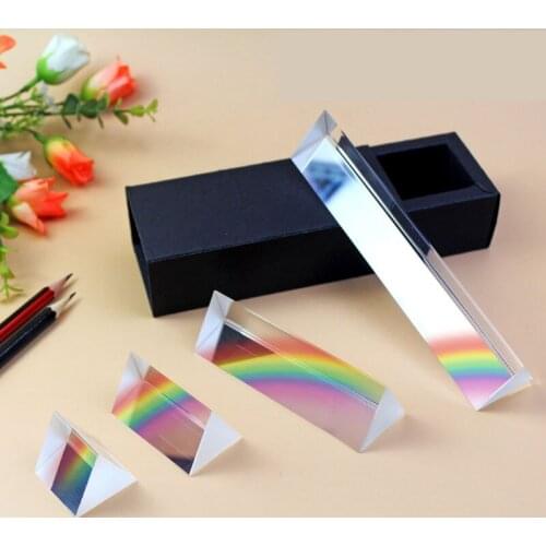 25*25*25*25mm Triangular Prism Rainbow Prisma Crystal Glass Photographic Prisme Color Prisms Physics Childrens Light Experiment