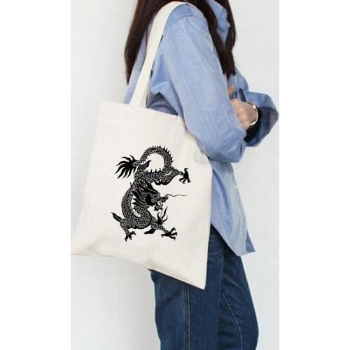 Capacity Harajuku Women Fun Vintage Shoulder Bag School Book Bag Casual Fashion Canvas Shopping Tote Bag Shopper Foldable Big