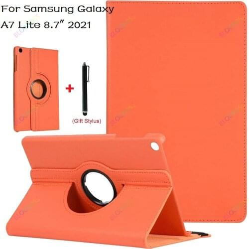 360 Rotating Case for Samsung Galaxy Tab A7 A7 Lite 8.7 T220 T225 SM-T220 SM-T225 2021 PU Leather Case Folding Stand Smart Cover