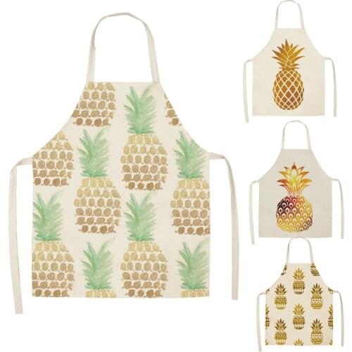 1 Pcs Bronzing Kitchen Apron for Woman Sleeveless Cotton Linen Aprons Home Cooking Baking Bibs Cleaning Tools 66*47cm