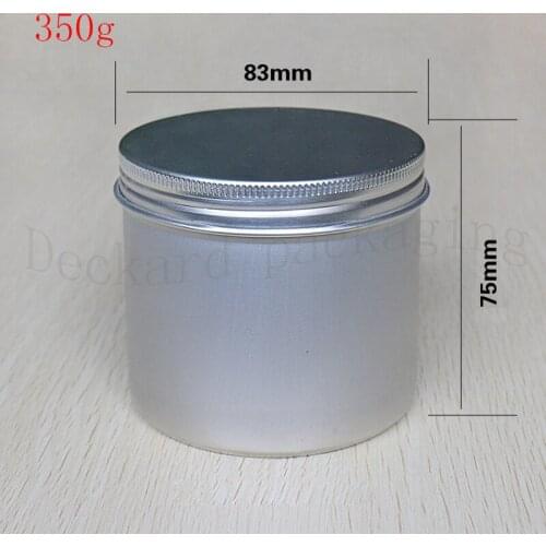 10PCS Aluminium Cosmetic jar 350g Metal Cream Jars with screw lid Silver tin container bottle candle can empty box