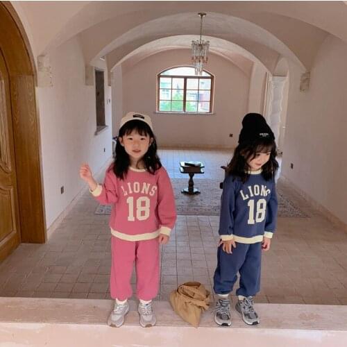 Girls Suits Sweatshirts +Pants 2Pcs/Sets 2021 Vintage Thicken Winter Autumn Warm Kids Toddler Kids Cotton Sport Sets Formal Chil
