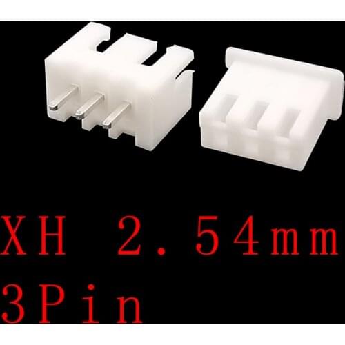 200PCS JST XH2.54 3 Pin 2.54mm Pitch Plastic Shell Male Plug + Female Socket Housing Terminal Block Connector XH-2.54-3P